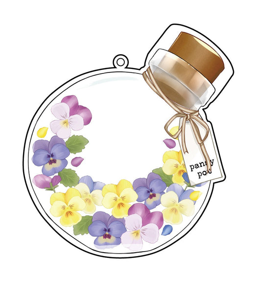 Acrylic Make Up Cover Pansy Pot