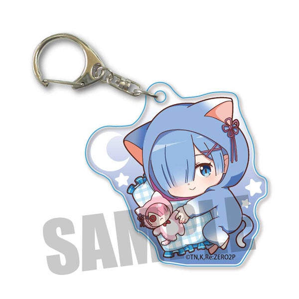 Re:Zero Gyugyutto Acrylic Key Ring Good Night Ver. Rem (Kigurumi)