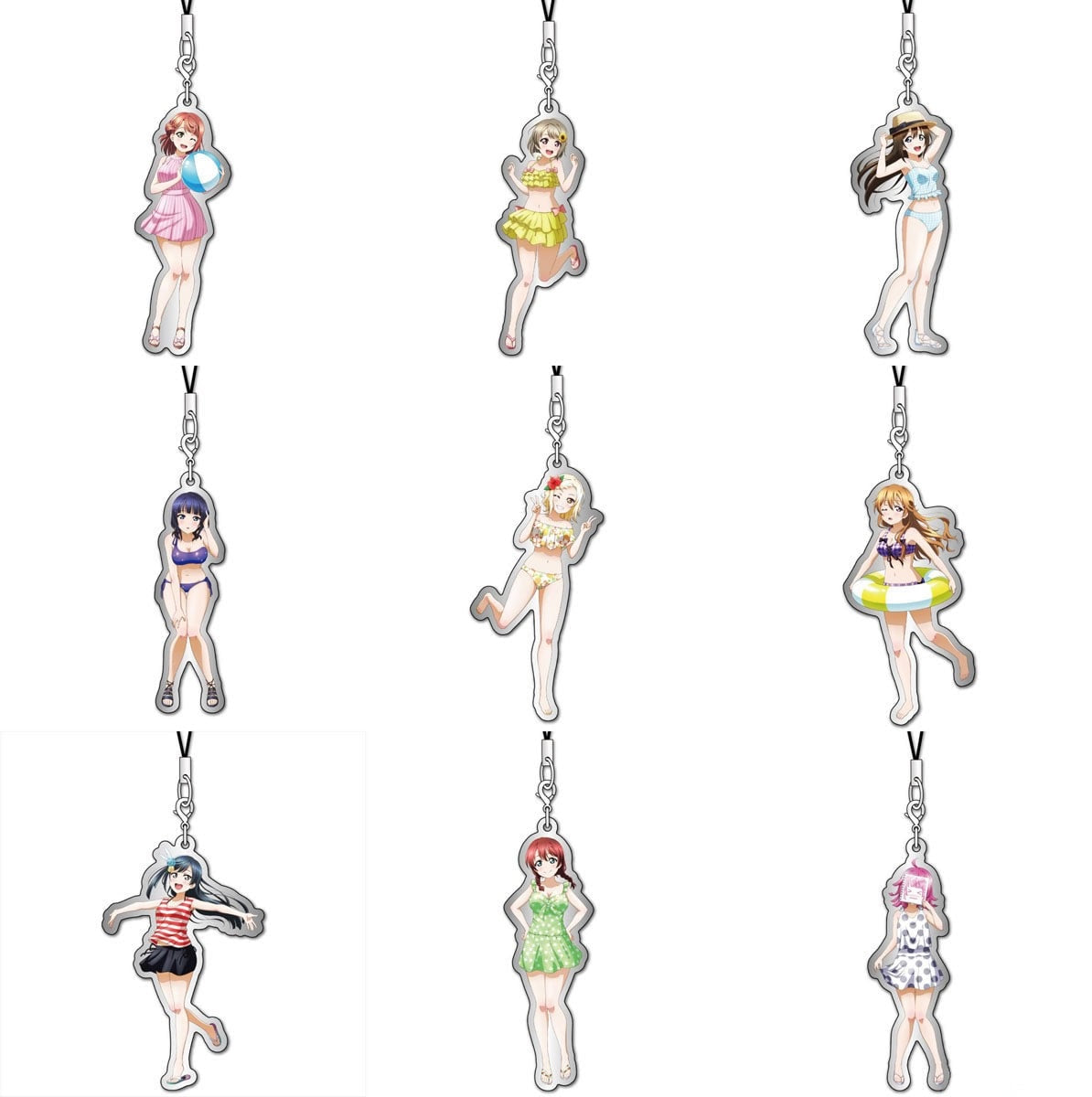 Love Live! Nijigasaki High School School Idol Club Metal Charm Strap Swimsuit Ver. (1 Random Blind Pack)